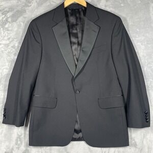 Brooks Brothers Mens Black 100% Wool Tuxedo Jacket Peak Lapel 39S Baron
